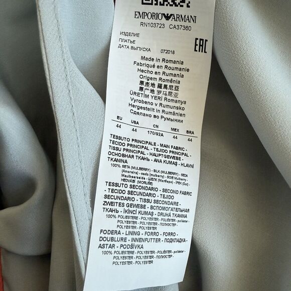 Emporio Armani Silk Midi Dress in Light Blue Size 44 - Picture 6 of 10